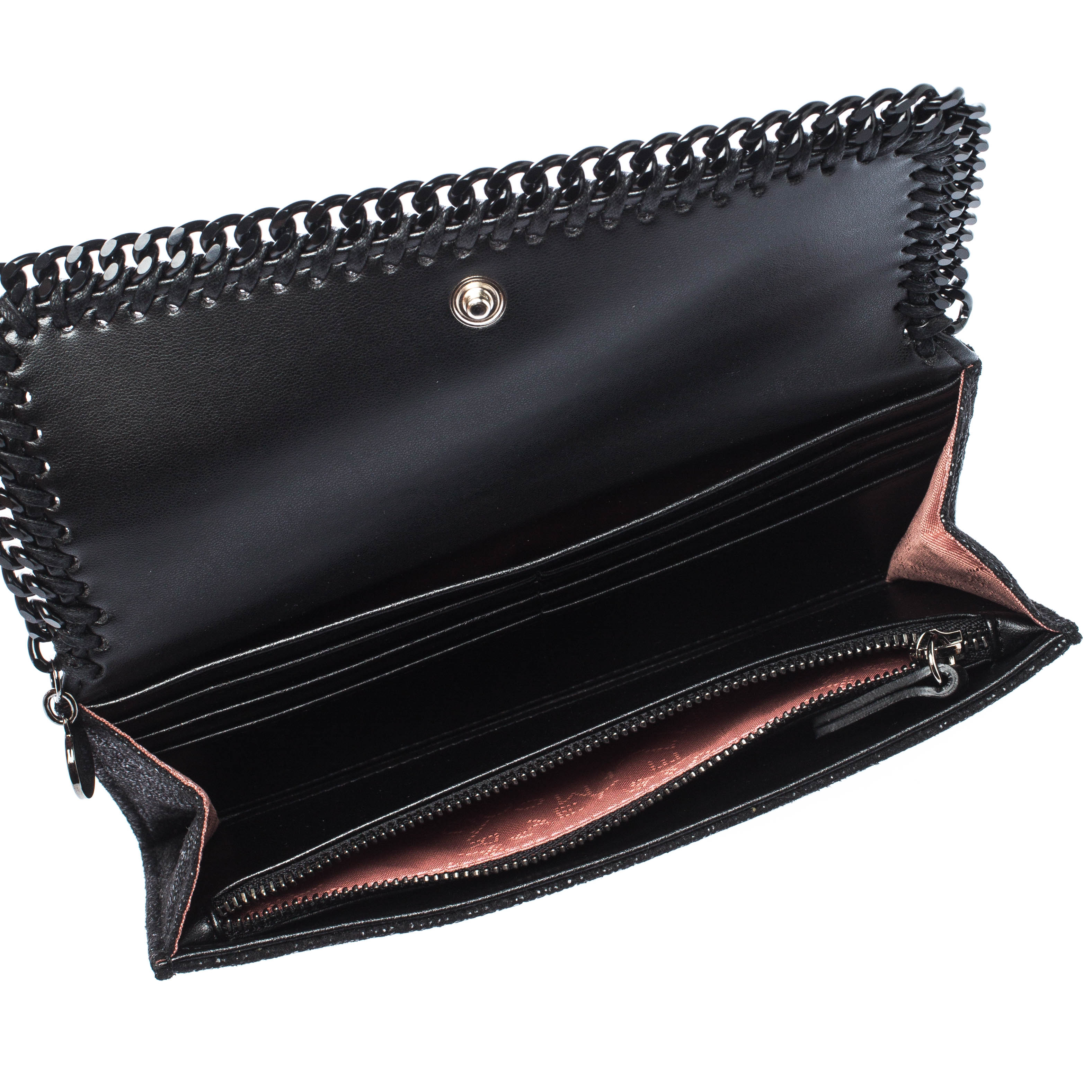 

Stella McCartney Black Faux Leather Falabella Continental Wallet