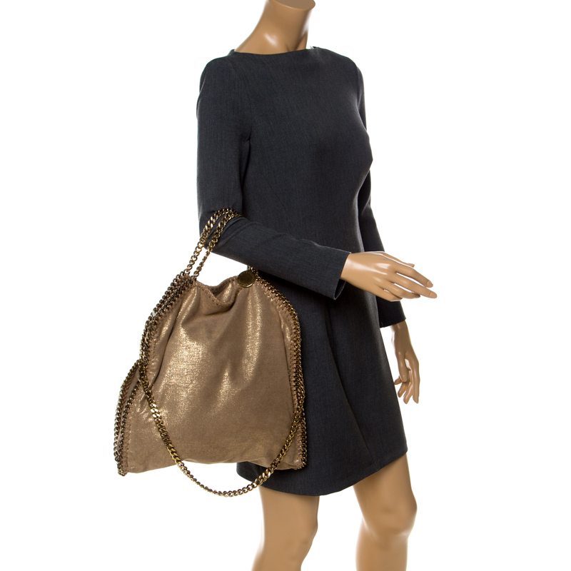 

Stella McCartney Gold Faux Leather Falabella Chain Tote