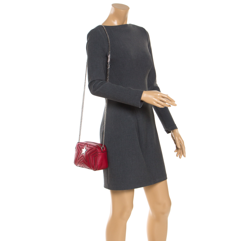 

Stella McCartney Red Leather Stella Star Crossbody Bag