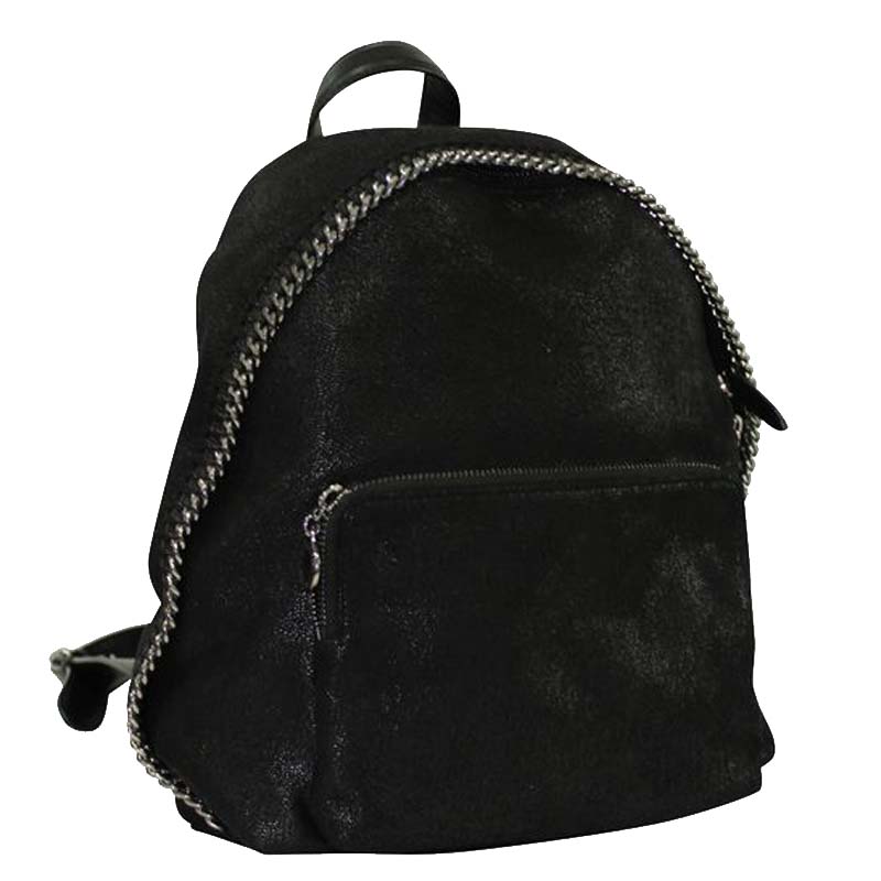 

Stella McCartney Black Suede Falabella  Backpack