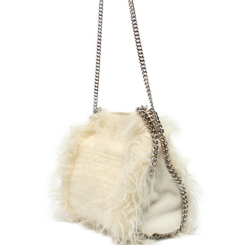 

Stella McCartney White Fur Falabella Shoulder Bag