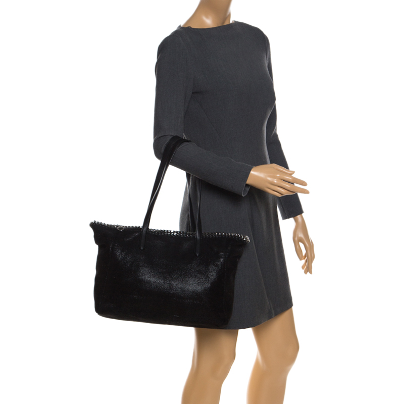 

Stella McCartney Black Faux Leather Falabella Tote