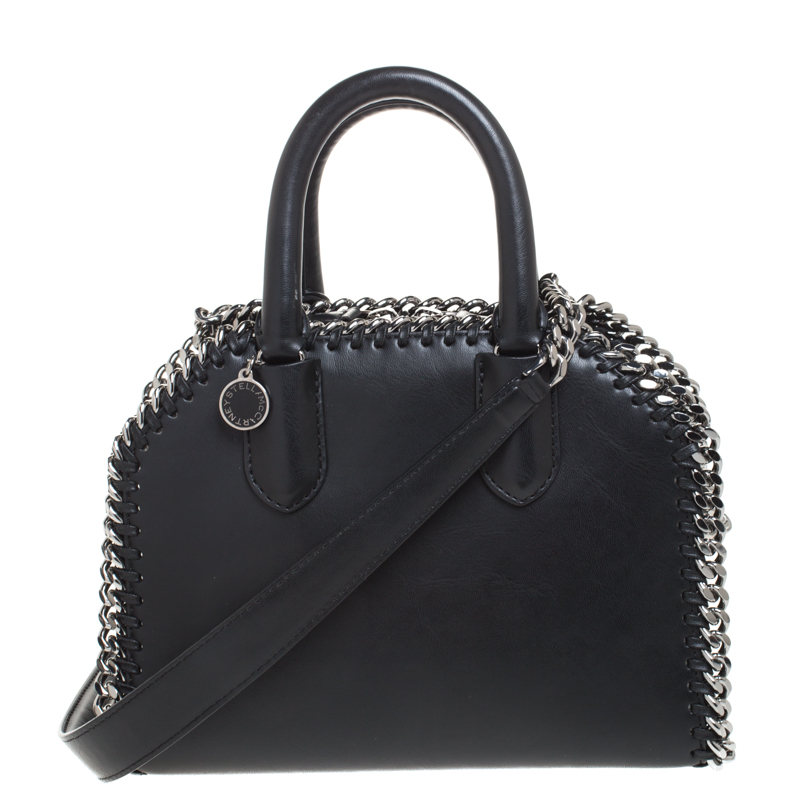 Pre Owned  Stella McCartney Black Faux Leather Falabella Box Top Handle Bag