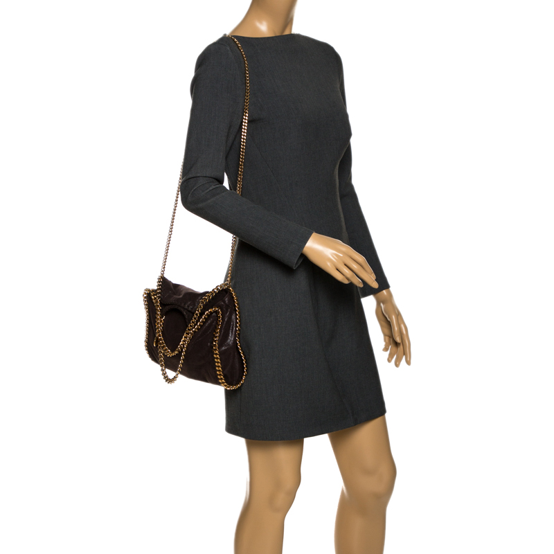 

Stella McCartney Dark Brown Faux Leather Mini Falabella Tote, Blue