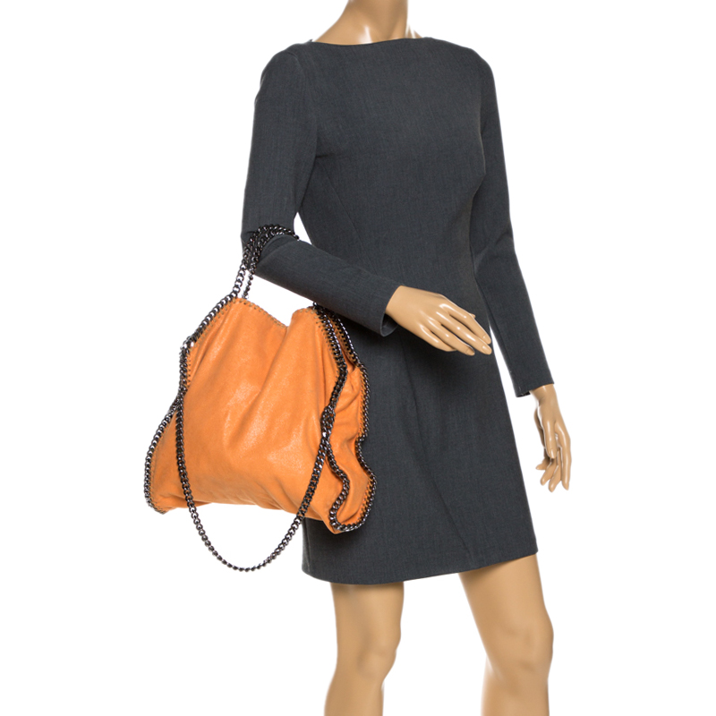 

Stella McCartney Orange Faux Leather  Falabella Tote