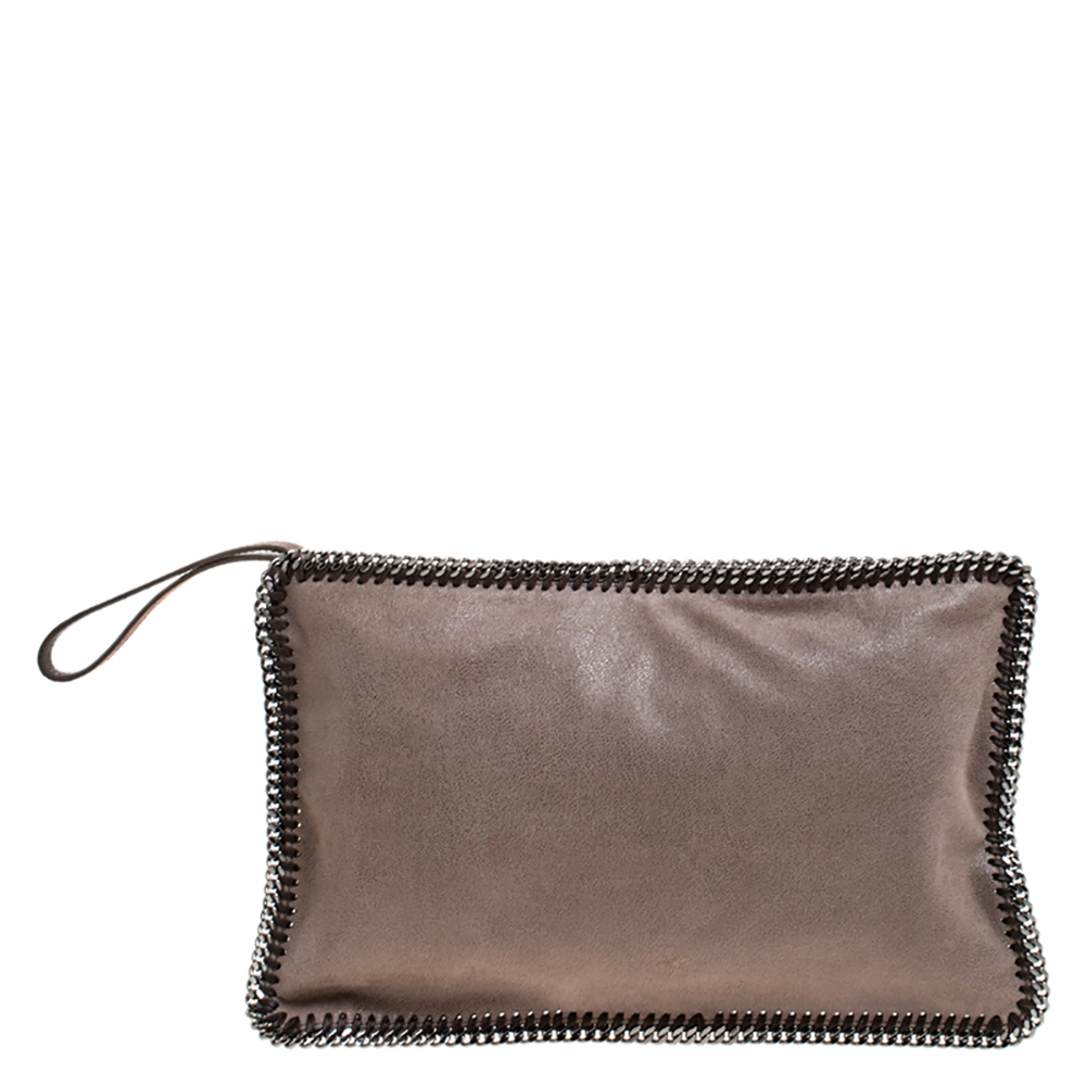 Pre Owned Stella McCartney Light Brown Faux Leather Falabella Clutch