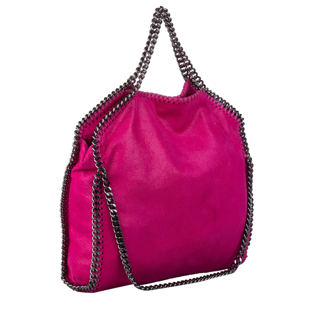 

Stella McCartney Pink Canvas Shaggy Deer Falabella Fold-Over Tote