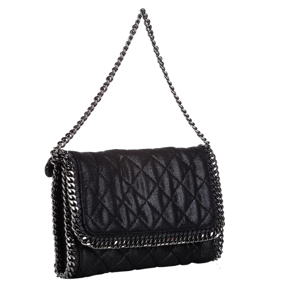 

Stella McCartney Black Quilted Leather Falabella Baguette Bag