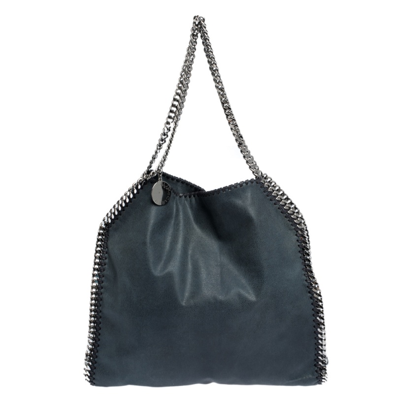 Pre Owned Stella McCartney Blue Faux Leather Small Falabella Tote