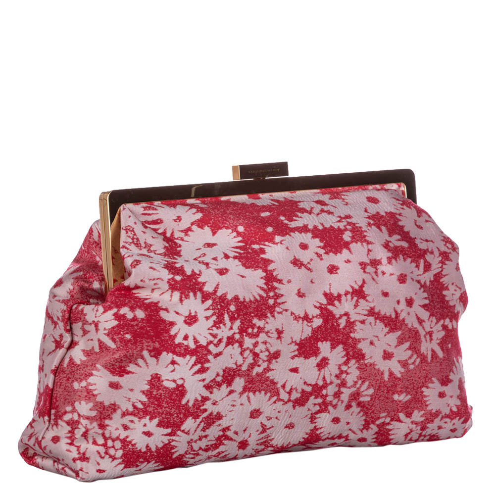 

Stella McCartney Pink Daisy Canvas Clutch Bag