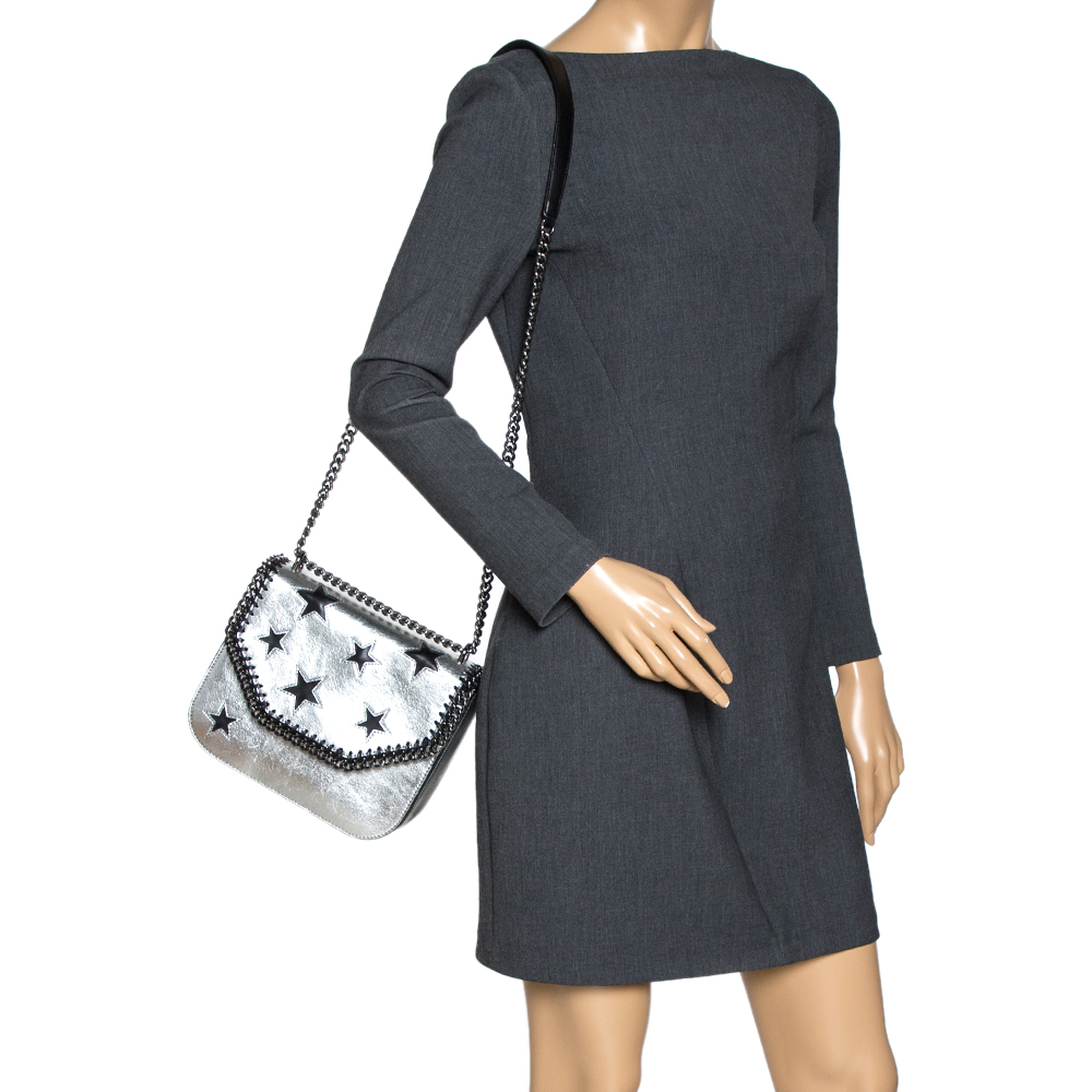 

Stella McCartney Silver Faux Leather Falabella Star Box Bag