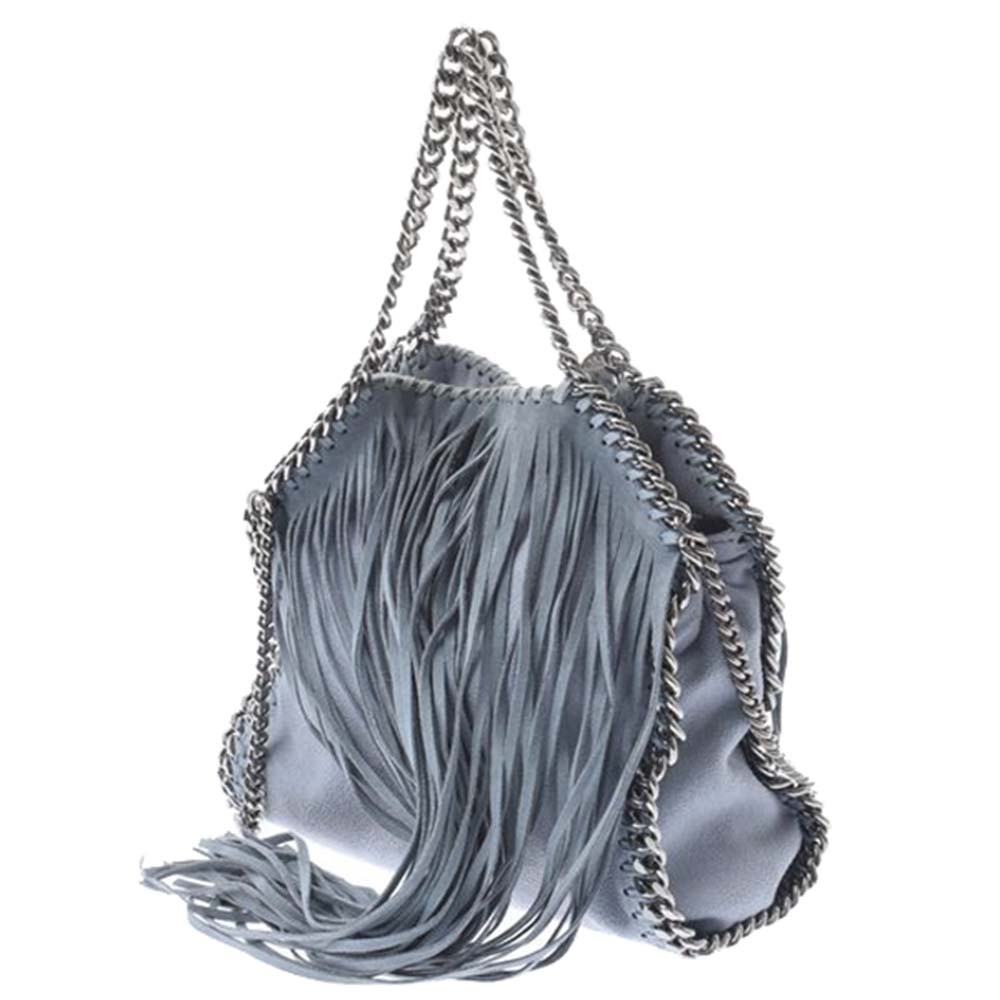 

Stella McCartney Blue Fringe Leather Shoulder Bag