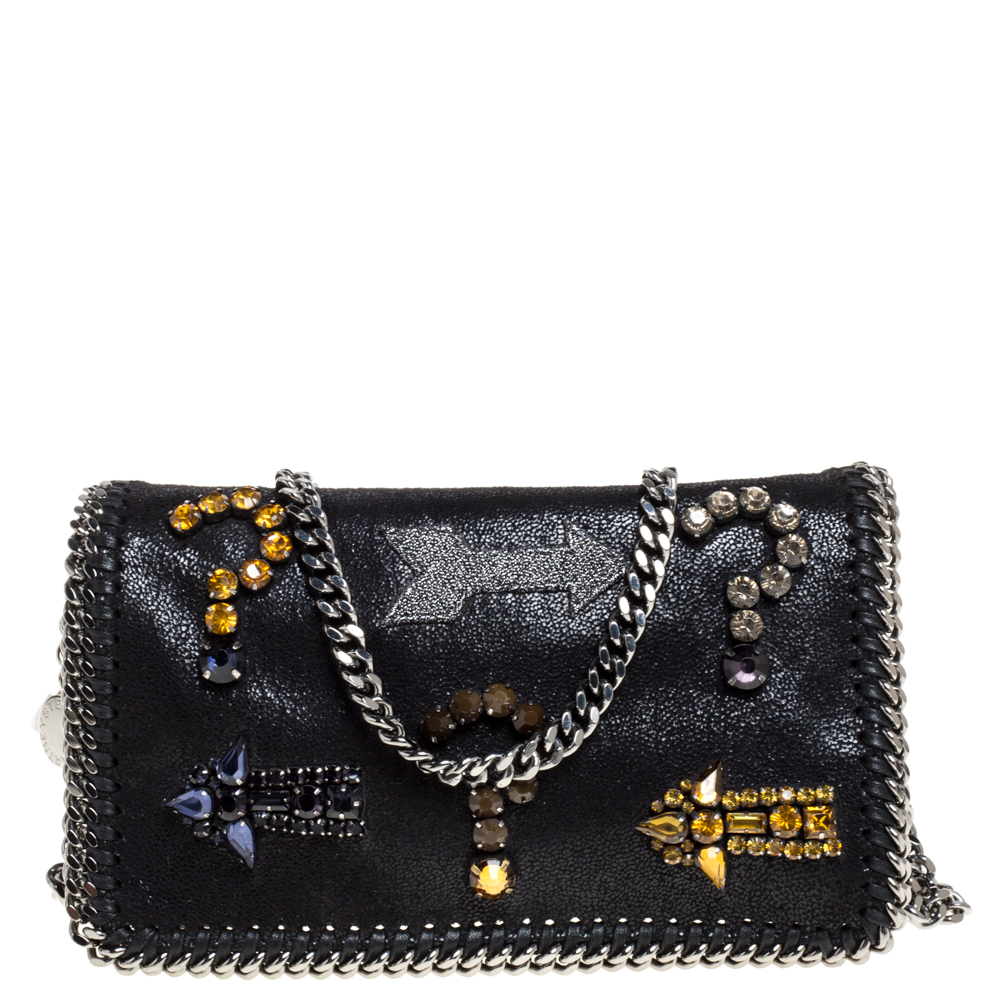 Click to view more detailed imagery on our partner's website Pre-owned Stella Mccartney Black Faux Leather Falabella Crossbody Bag