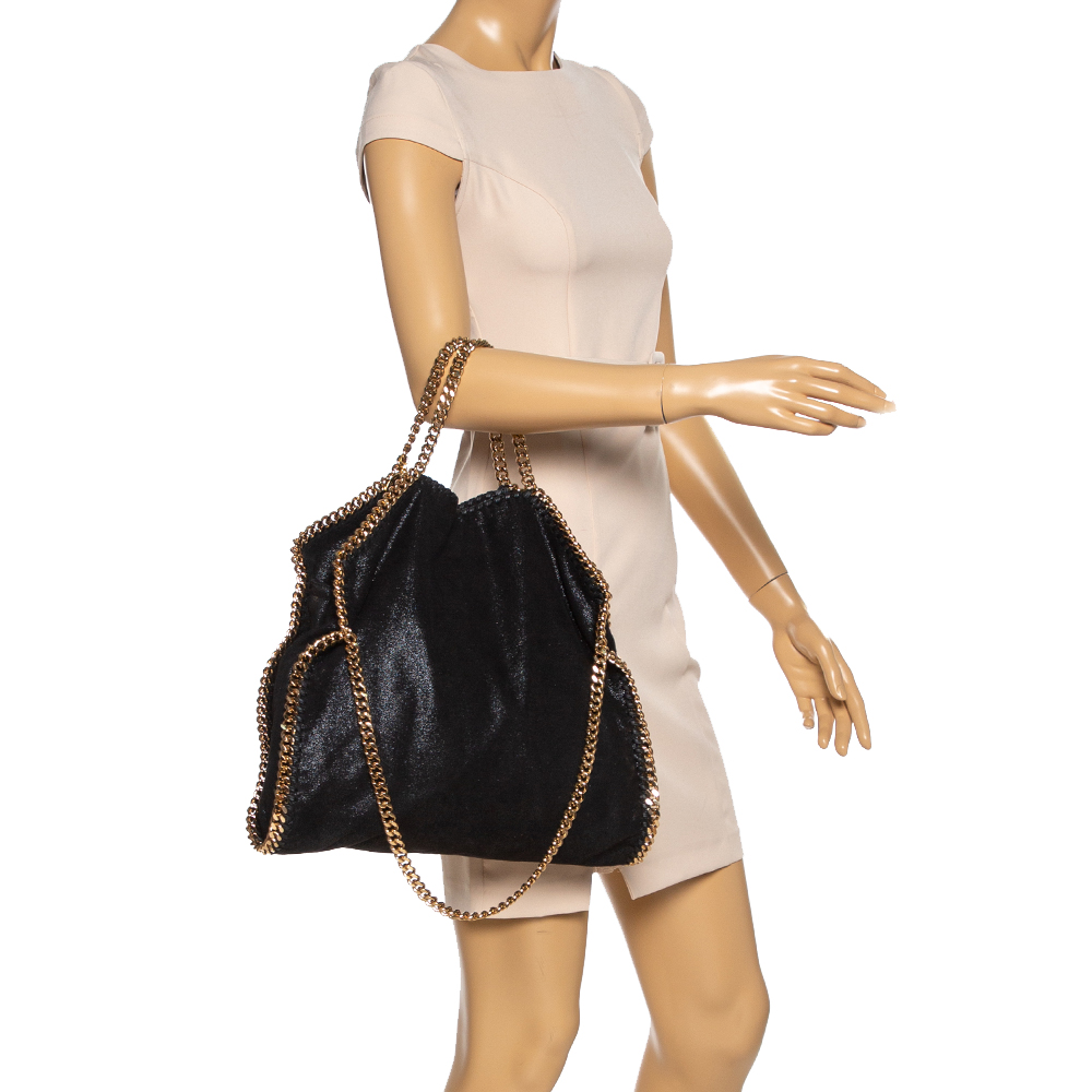 

Stella McCartney Black Faux Leather Small Falabella Tote