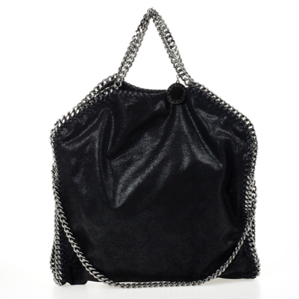 Pre Owned Stella McCartney Black Metallic Falabella Tote