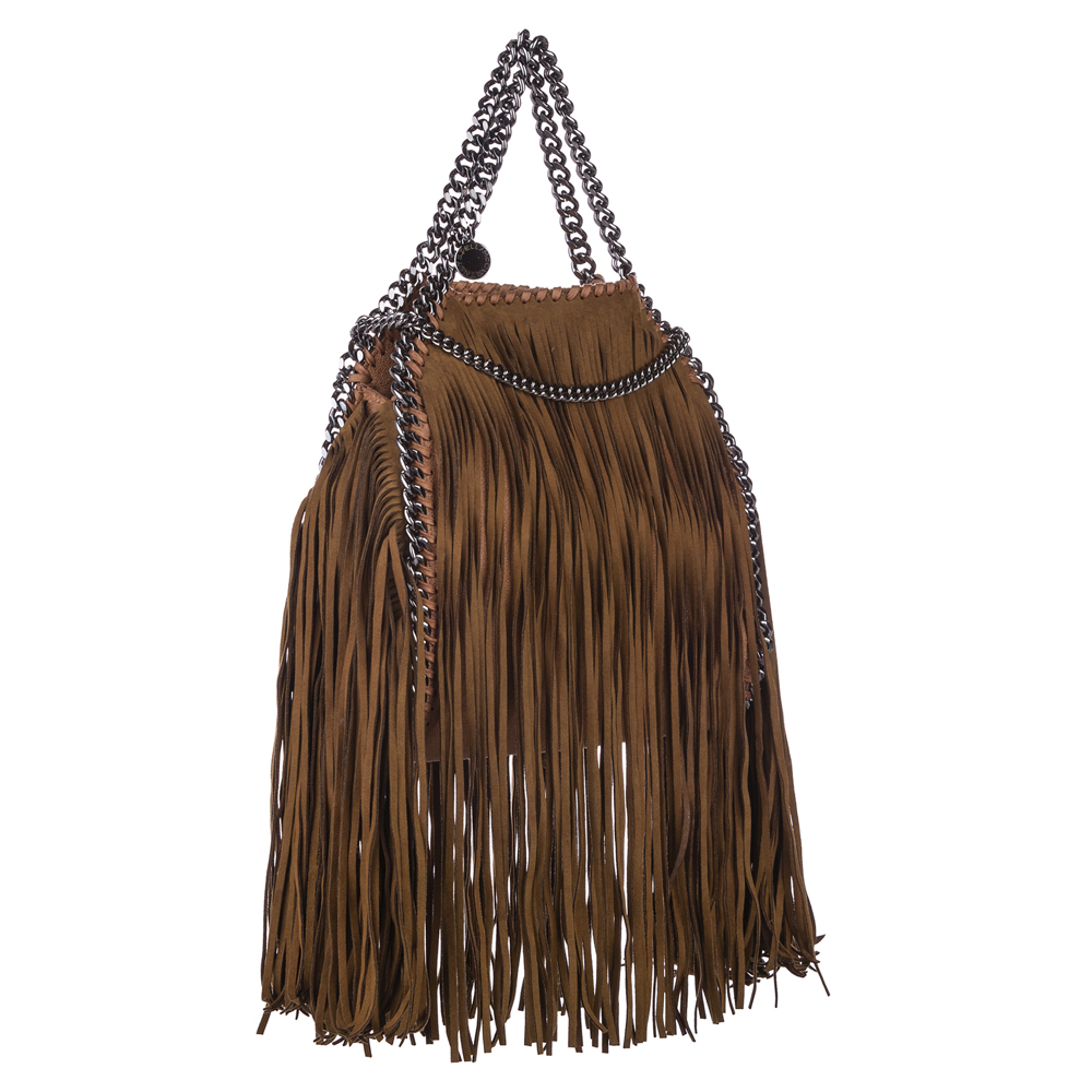 

Stella McCartney Brown Suede Vegan Falabella Fringe Bag