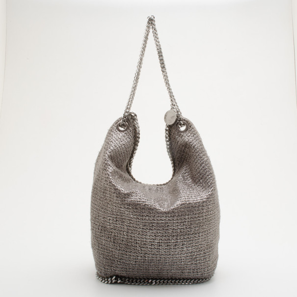 Pre Owned Stella McCartney Silver Woven Chain Detail Hobo