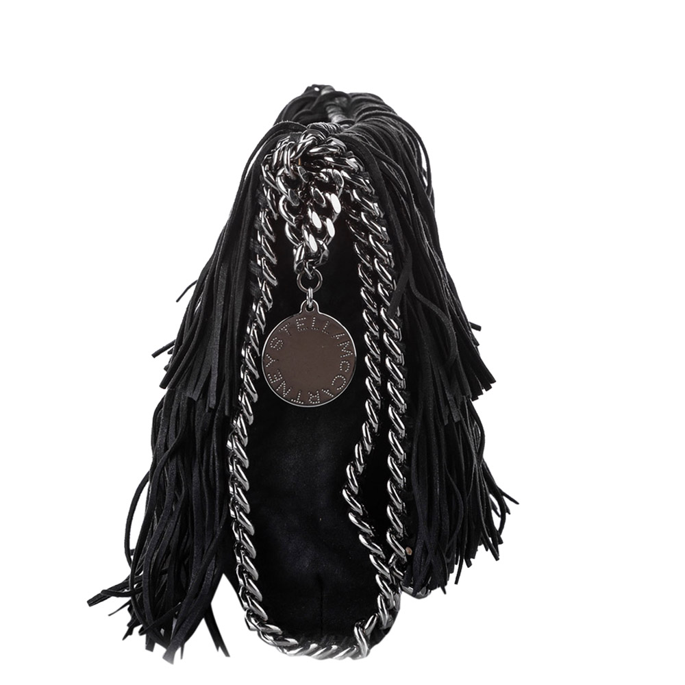 

Stella McCartney Black Shaggy Deer Suede Falabella Fringe Crossbody Bag