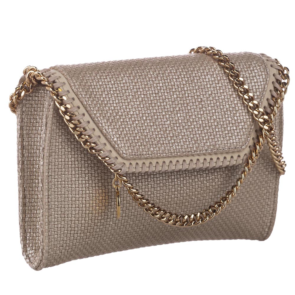 

Stella McCartney Brown Woven Canvas Falabella Crossbody Bag, Beige