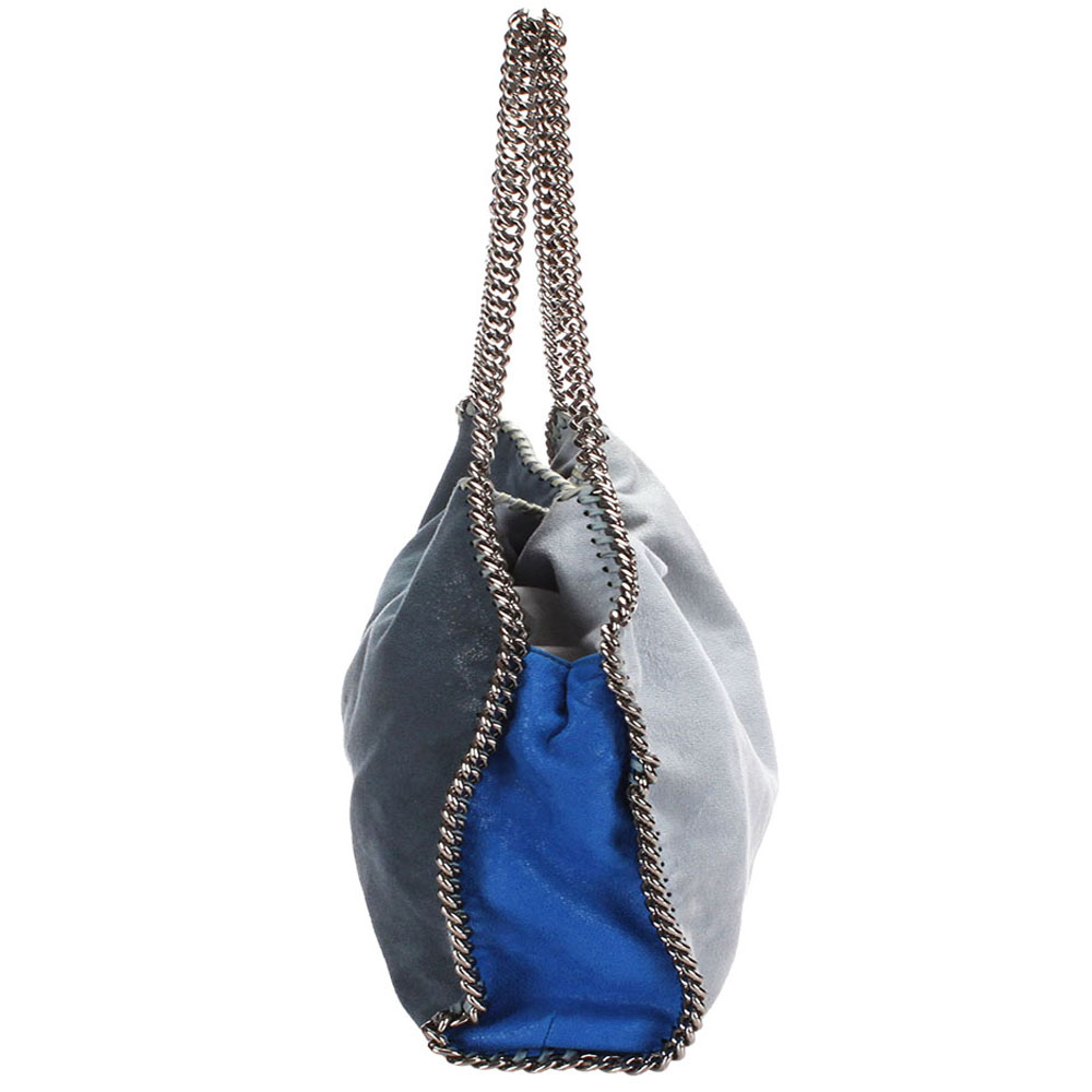 

Stella McCartney Grey Leather Falabella Fold-Over Tote Bag