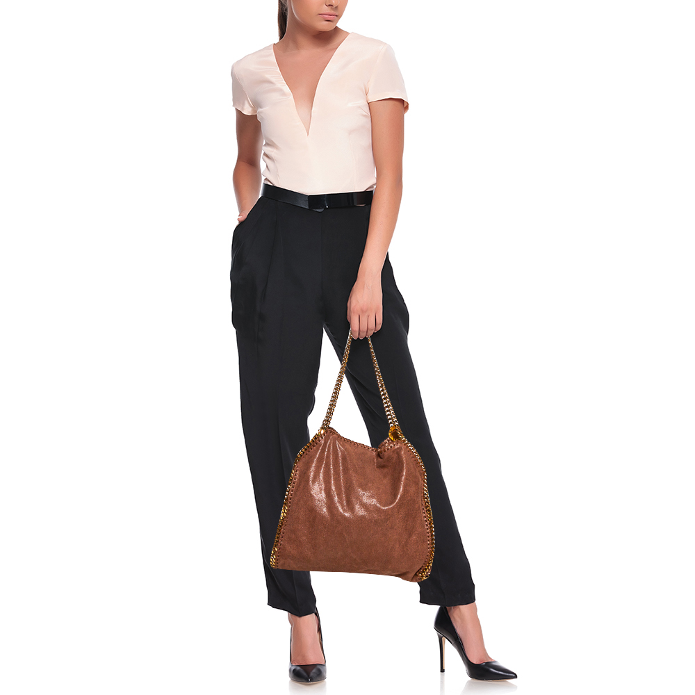 

Stella McCartney Brown Faux Suede Small Falabella Tote