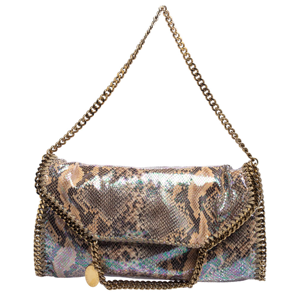 Stella McCartney Multicolor Faux Python Embossed Leather Falabella Tote 