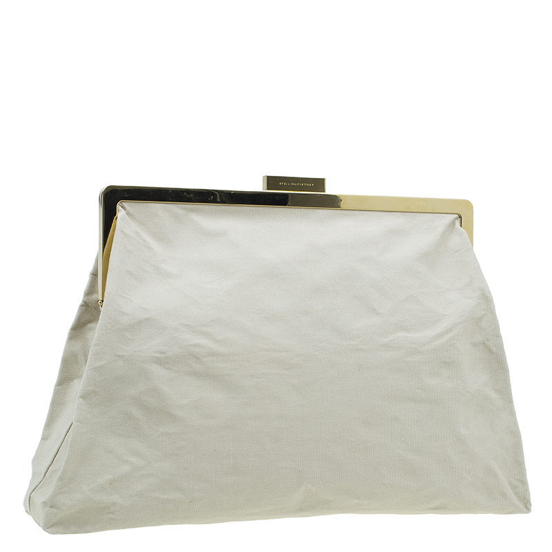 

Stella McCartney Beige Canvas Oversized Daisy Clutch