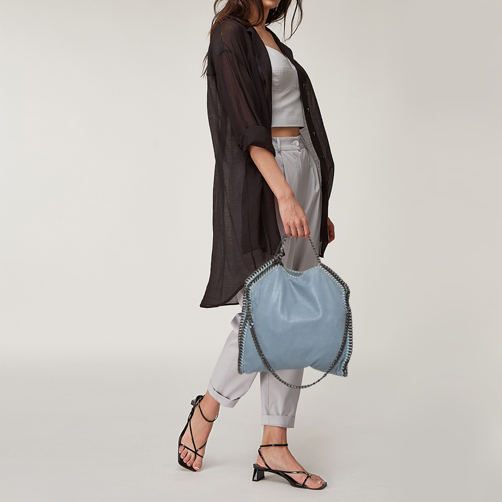 

Stella McCartney Sky Blue Faux Leather Small Falabella Tote