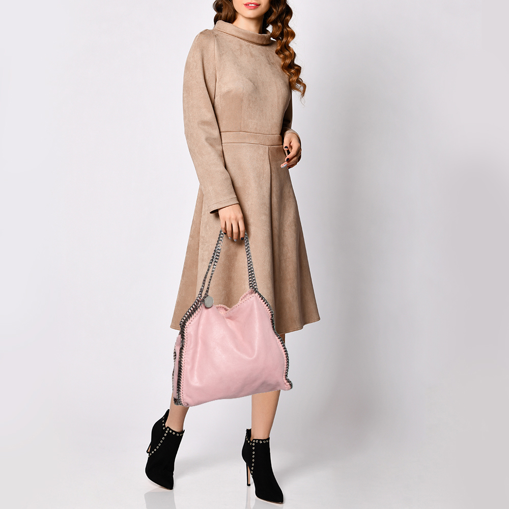 

Stella McCartney Pink Faux Suede Small Falabella Tote