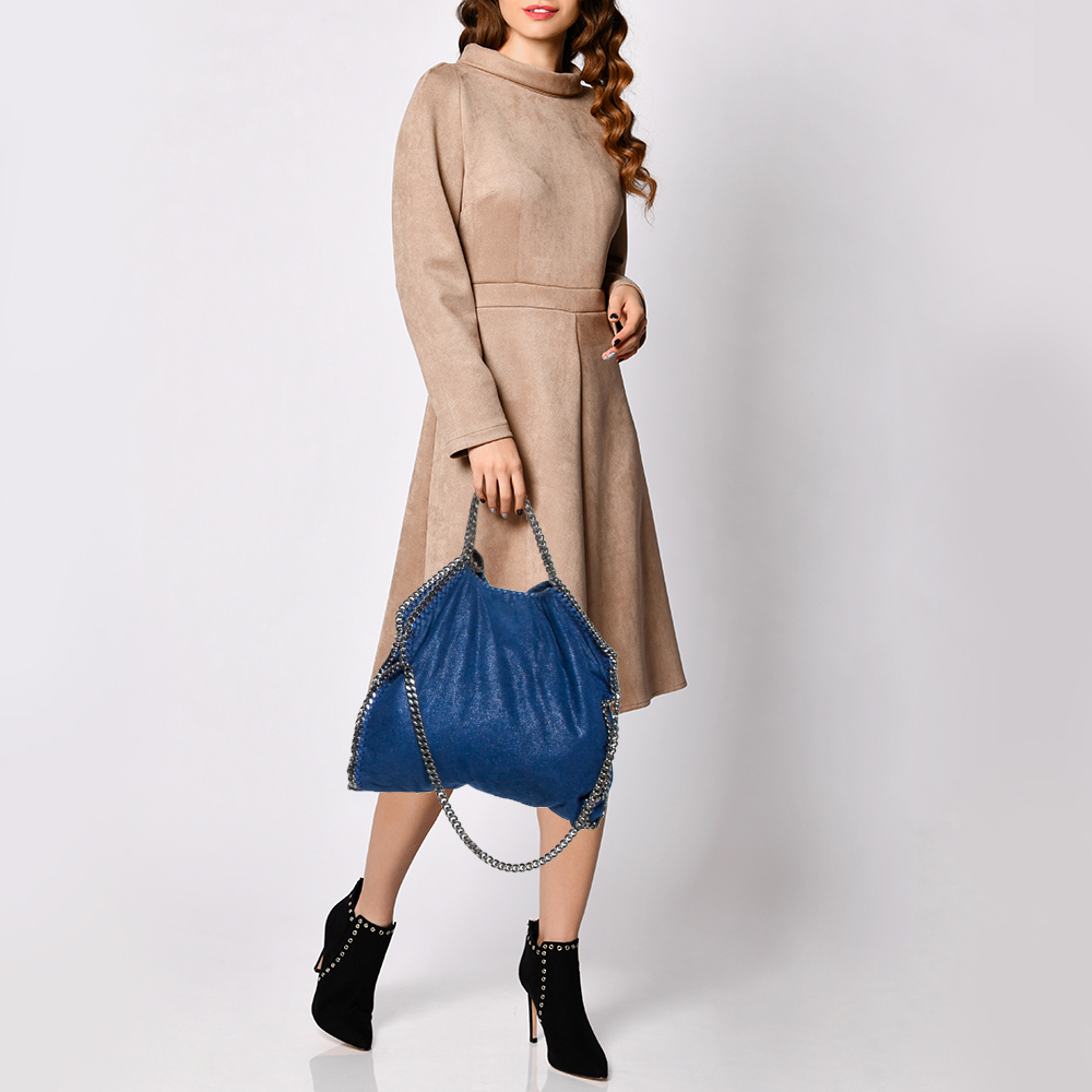

Stella McCartney Blue Faux Leather Small Falabella Tote
