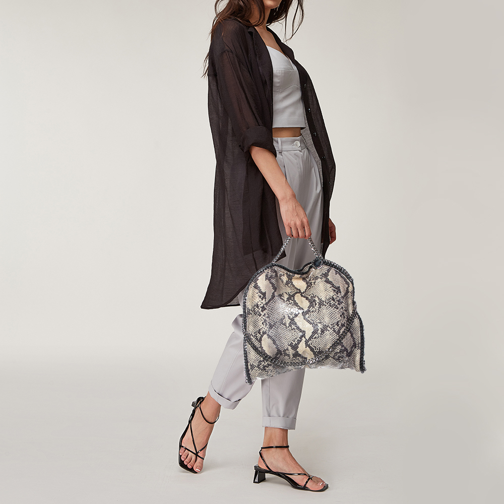 

Stella McCartney Beige Faux Python Leather Falabella Tote