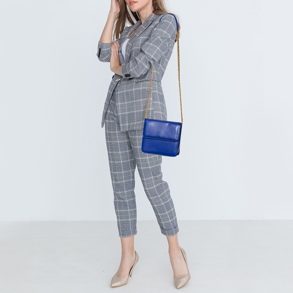 

Stella McCartney Blue Faux Leather Chain Crossbody Bag