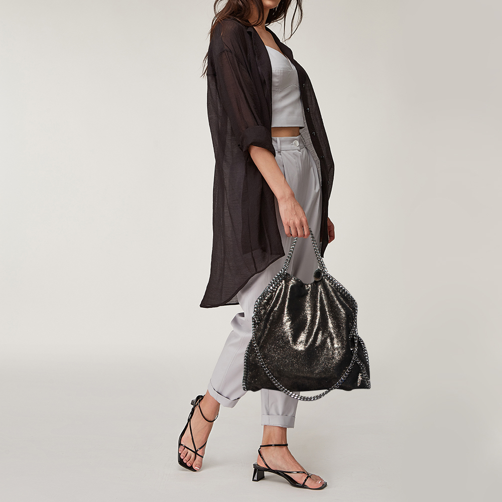 

Stella McCartney Black Faux Leather Small Falabella Tote