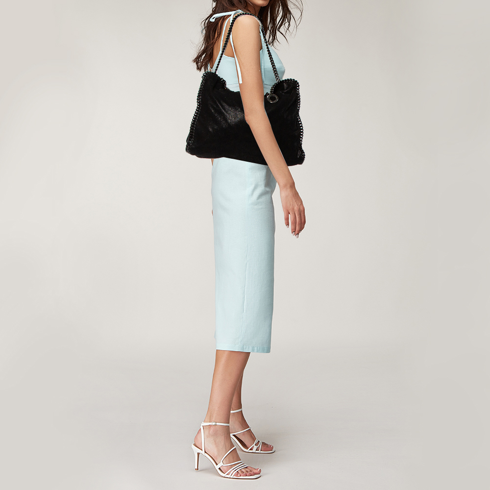 

Stella McCartney Black Faux Leather Small Falabella Tote