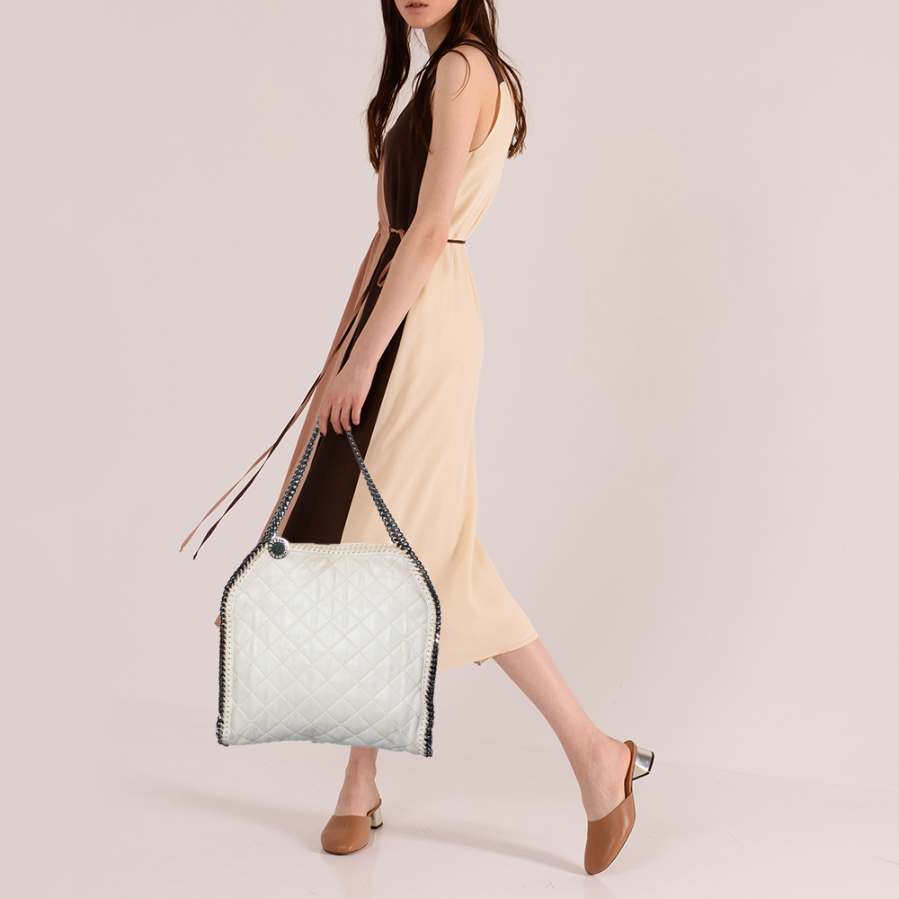 

Stella McCartney White Faux Suede Small Falabella Tote