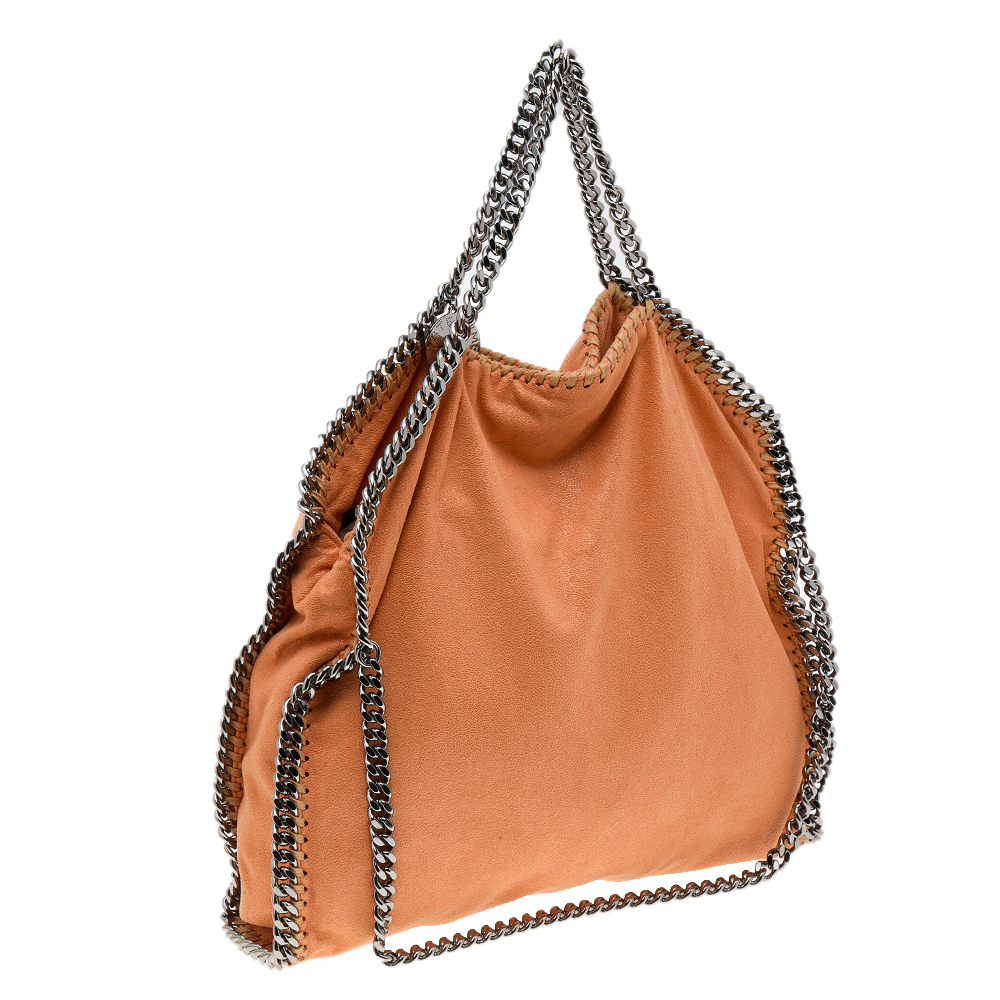 

Stella McCartney Orange Faux Leather Small Falabella Tote