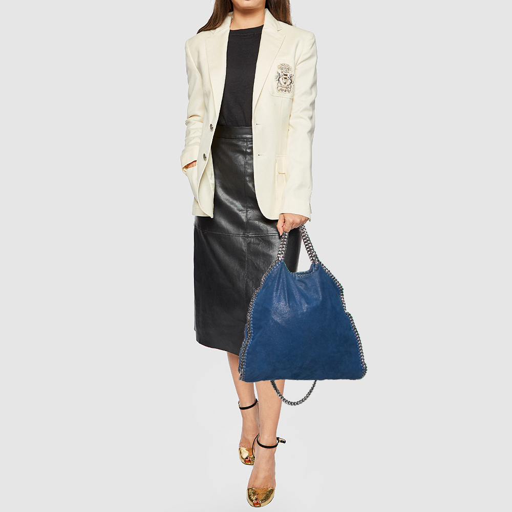 

Stella McCartney Blue Faux Leather Small Falabella Tote