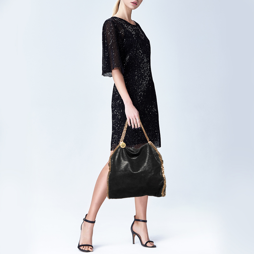 

Stella McCartney Black Faux Leather Small Falabella Tote