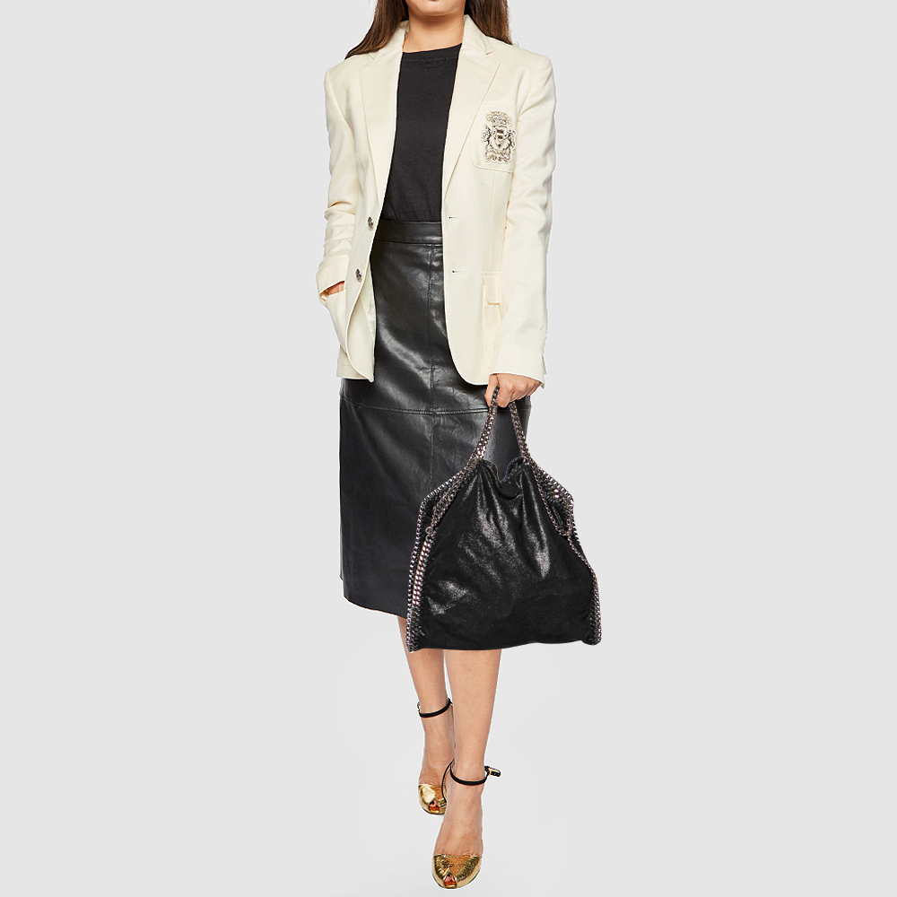 

Stella McCartney Black Faux Suede Small Falabella Tote