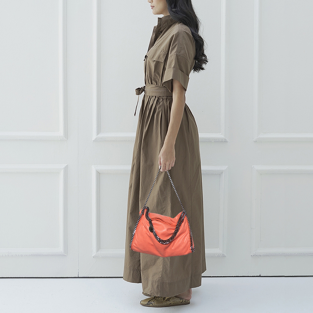 

Stella McCartney Orange Faux Leather Small Falabella Tote