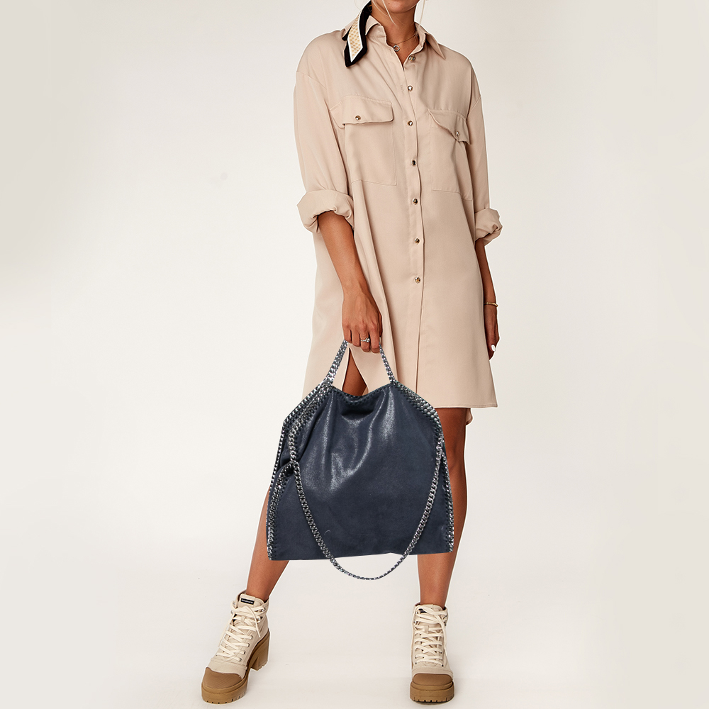 

Stella McCartney Blue Faux Leather Falabella Tote