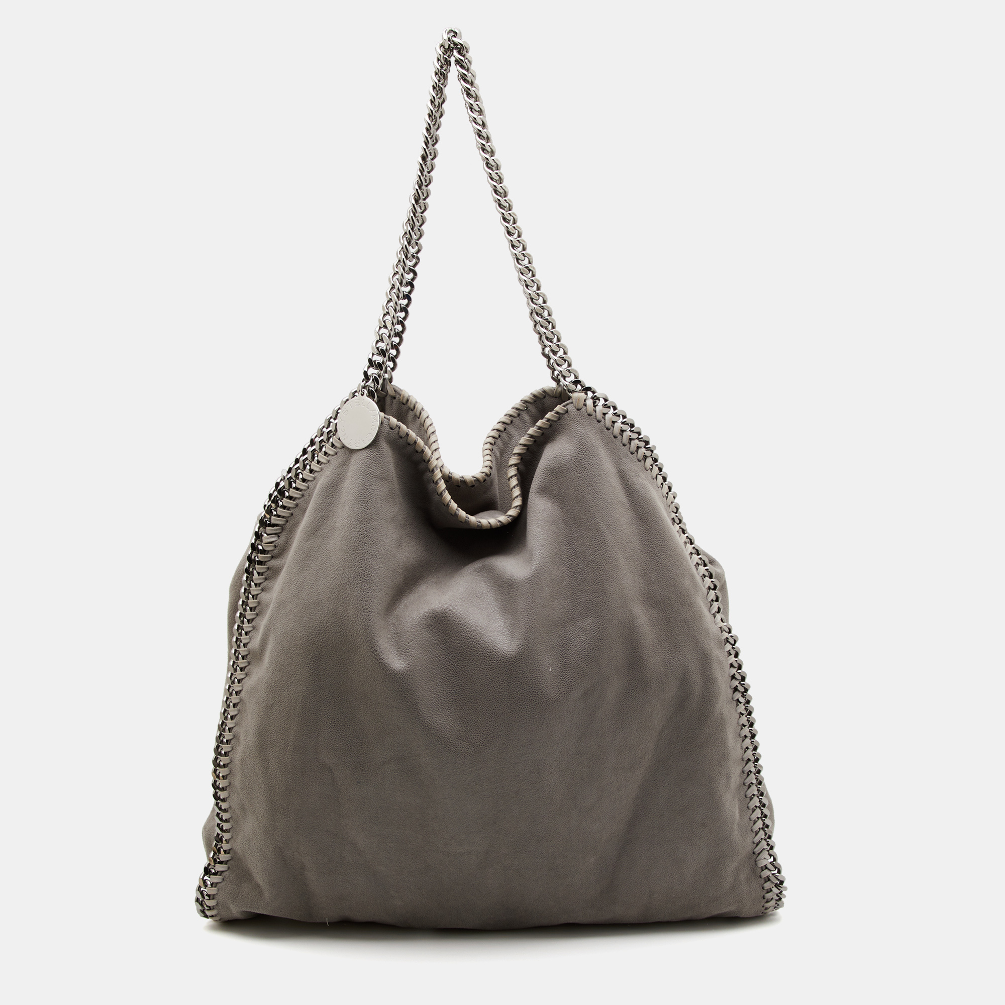 Pre-owned Stella Mccartney Grey Faux Leather Falabella Tote