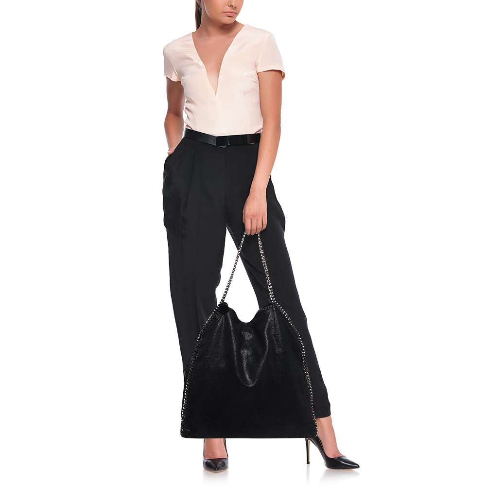 

Stella McCartney Black Faux Leather  Falabella Tote