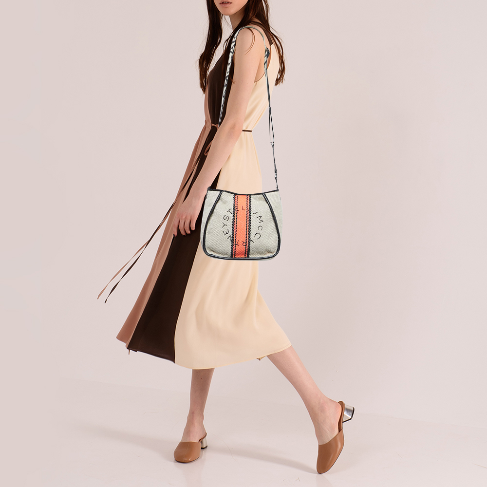 

Stella McCartney Black/Beige Fabric Stella Logo Crossbody Bag