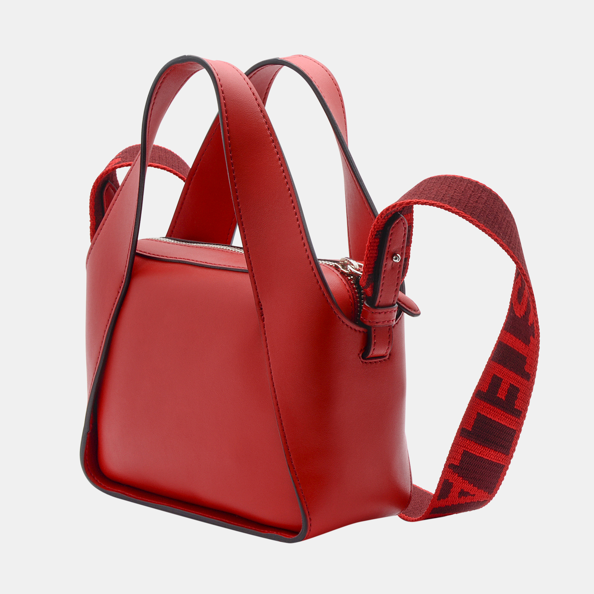 

Stella McCartney Logo Vegan Leather And Polyester Mini Tote, Red