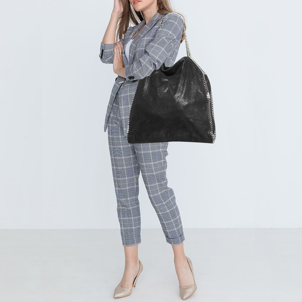 

Stella McCartney Black Faux Leather  Falabella Tote