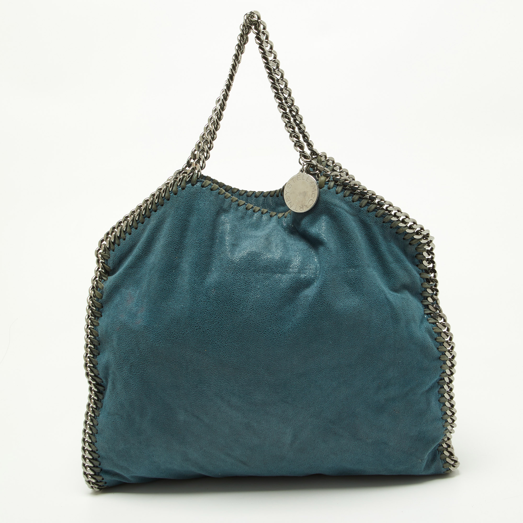 Pre-owned Stella Mccartney Blue Faux Leather Small Falabella Tote