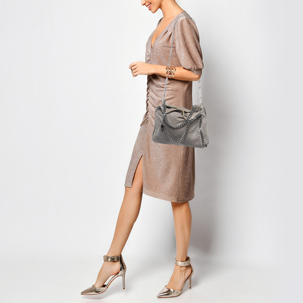 

Stella McCartney Grey Faux Suede Mini Falabella Tote