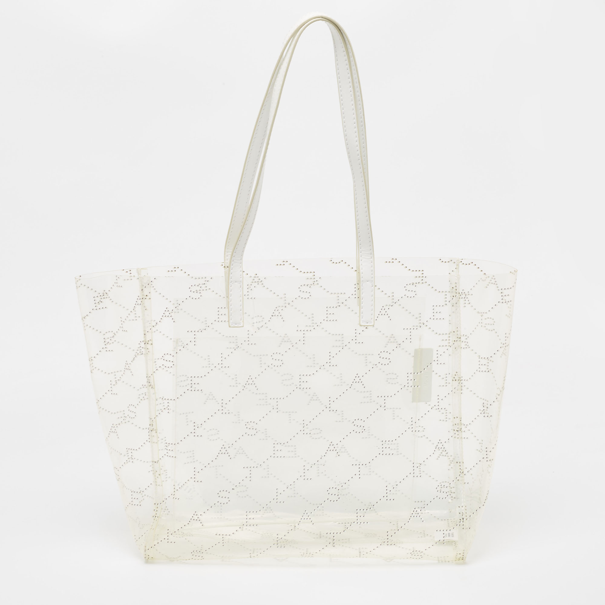 Pre-owned Stella Mccartney Clear Monogram Pvc Tote In White
