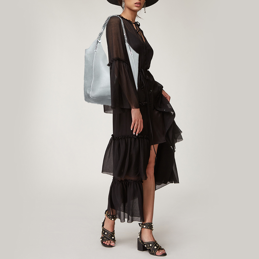 

Stella McCartney Grey Faux Suede Falabella Shoulder Bag